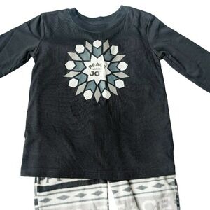 Holiday Pajamas 3T Sibling Match Grey Happy Holidays Christmas Fleece